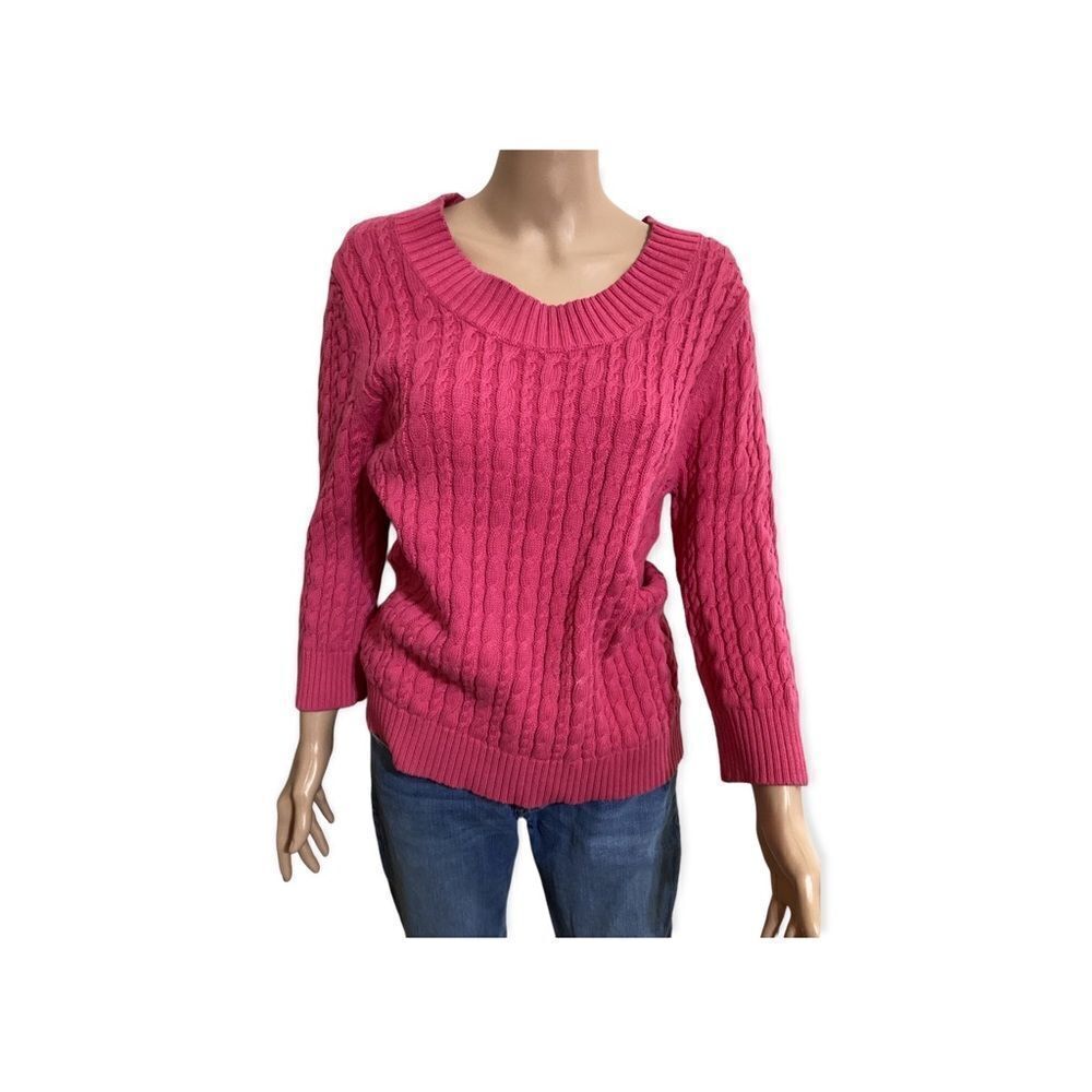 Vintage Pink Kable Neck Sweater XL
